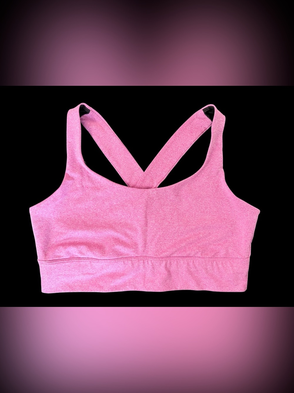 GapFit Sports Bra Womens Large Pink Heather Medium Impact Cross Back Workout